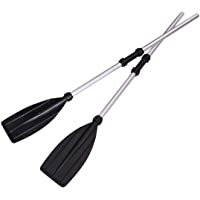 Los mejores  - LIOOBO 1 par Bote Remo de aleación de Aluminio Remo de Aluminio para Bote Kayak balsa Jet ski Paddle Boat 126 cm